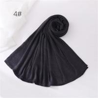 18 colores liso suave fino poliéster Hijabs mujeres largo musulmán chal bufanda turbante envolturas para la cabeza señora islámico 170*70Cm - details 13