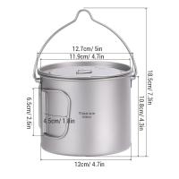 Taza de camping ultraligera con tapa y asa plegable, utensilios de cocina para exteriores, mochilas y picnics - details 2