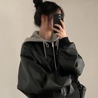 Chaquetas holgadas con capucha para mujer, camisetas de moda, chaquetas coreanas - details 1