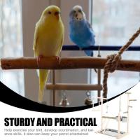 Juguetes de madera para loros, soporte de escritorio para pájaros, percha Natural para mesa, patio de juegos, periquito, Oficina - details 1