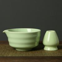 Juego de té Matcha japonés de cerámica de bambú, 5 uds., calidad alimentaria con boquilla, cuenco para mezclar, agitador japonés reutilizable seguro - details 18
