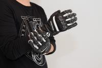 Guantes de carreras de cuero para motocicleta, Manoplas de fibra de carbono, usable, puño de protección - details 0
