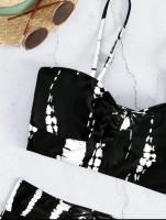 Conjunto de bikini con lazo teñido Traje de baño de cintura alta Traje de baño de Dacron - details 12
