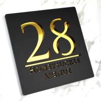 Placa de Número 3D Moderna de Acrílico Cortado Láser Personalizado Placa de Nombre de Casa Exterior - details 0