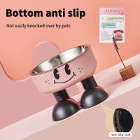 Cuenco de comida para gatos con dibujos animados, cuenco de alimentación antideslizante para mascotas de patas altas, alimentador de agua para cachorros de gran capacidad para el hogar, suministros para alimentador de gatos - details 4