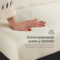 Sofá Convertible en Cama Sofá de Reclinamiento con Patas de Plástico para Sala de Estar, Dormitorio de Invitados 93 cm de Apertura, 167x70x77 cm (Crema) - details 3