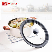 Tapa de Olla Walfos Multifuncional de Vidrio Templado a Prueba de Explosiones con Borde de Silicona Accesorios de Cocina Material de Acero Inoxidable Hecho en China - details 0