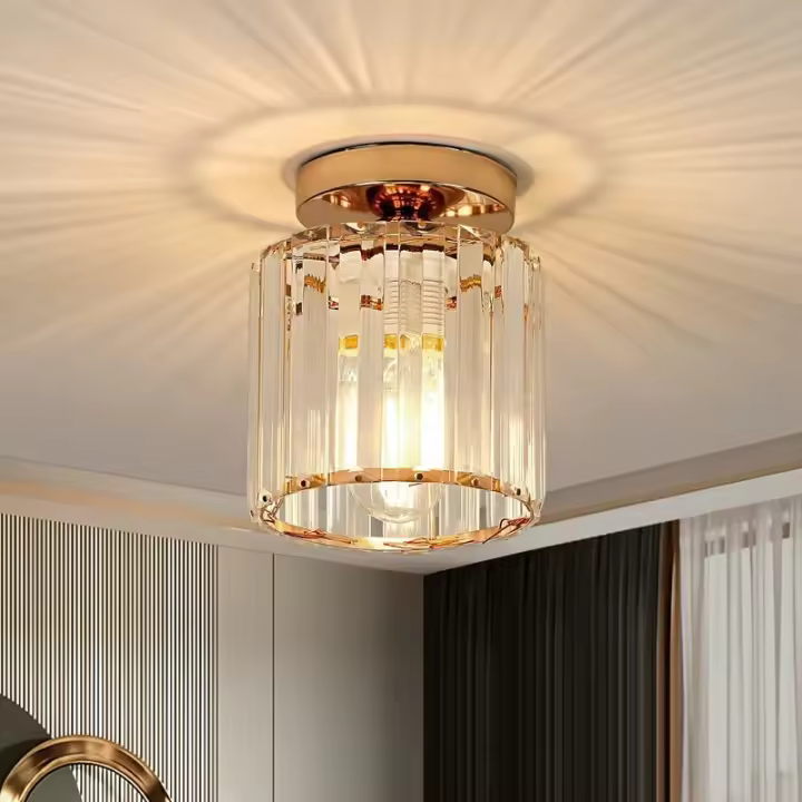 Lámpara de techo de cristal moderna, lámpara de techo industrial, lámpara de techo E27 interior moderna para pasillo, entrada, dormitorio, sala de estar - 1
