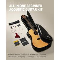 Guitarra Acústica de Adulto Guitarra Cutaway 4/4 Kit Dreadnought 41 Pulgadas de Principiante con Cuerde Afinador Cejilla Sunburst - details 29