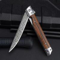 Cuchillo Plegable De Acero Inoxidable Con Patrón Damasco Para Camping Y Exterior Cuchillo De Bolsillo Multifuncional Con Apertura Rápida - details 4