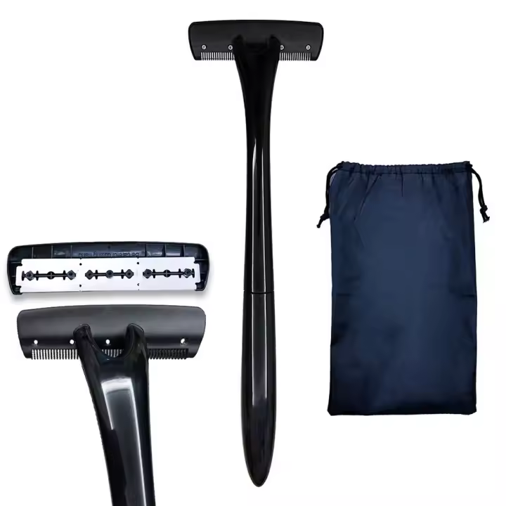 Afeitadora de Espalda Ajustable con Mango Largo y 8 Cuchillas para Eliminación de Vello Corporal Accesorio de Belleza Manual para Precisión - 1