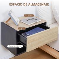 2 Mesitas de Noche Flotantes Mesitas de Noche Colgantes con 1 Cajón y Estante Abierto para Dormitorio 46x30x30 cm - details 12