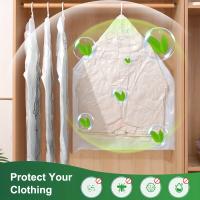6 bolsas de almacenamiento al vacío para colgar, bolsas selladas al vacío para ahorrar espacio, bolsas de almacenamiento de tamaño largo extra gruesas, adecuadas para almacenamiento en armario, trajes, vestidos, bolsas de almacenamiento al vacío para colg - details 3