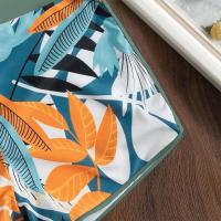 Bikini abierto con estampado de hojas retro en talla grande, conjunto de traje de baño de dos piezas con correas estables para mujer - details 88