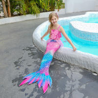 Traje de baño de cola de sirena para niños y niñas, bikini de playa, cosplay - details 0