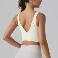 Hmidou-Sujetador deportivo para mujer, ropa interior Sexy de realce para Yoga, correr, gimnasio, Tops de Fitness, camiseta sin mangas de verano - details 3