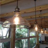 Lámpara de dormitorio moderna para Loft nórdico, luces colgantes clásicas de ámbar gris claro, accesorios de iluminación colgantes de cristal para comedor - details 3