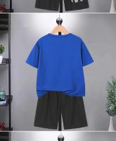 Conjunto de camiseta de manga corta y pantalones cortos de seda de hielo de secado rápido para niños, ropa deportiva - details 7
