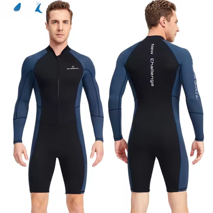 Traje de atuende caliente para hombres SWROW con cierre de cremallera en Lycra+Neoprene ideal para buceo snorkel surf canoa natación - 1