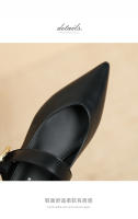 Nuevo Xiaoxiangfeng, hebilla de una palabra, tacón único puntiagudo, zapatos individuales, zapatos Lizhen - details 4