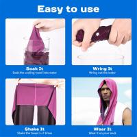 Toalla refrescante con capucha, toallas de refrigeración para cuello y cara, para Sauna, Yoga, Camping, entrenamiento, rosa roja - details 6