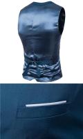 2019 nuevos hombres Slim Fit otoño chaleco de un solo pecho estilo coreano ropa Casual bolsillo falso para una silueta más delgada - details 9