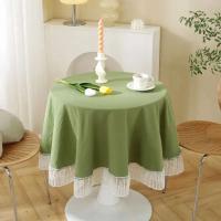 Mantel circular elegante Ence edge, tela de algodón, decoración de mesa de fiesta de cocina, anti piscina, lavable a máquina - details 0
