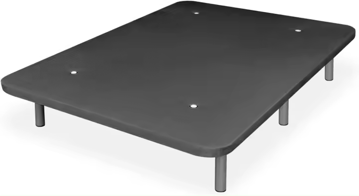 Descanso - Base Tapizada 3D Extra Resistente con Gran Estabilidad y 5 Barras Transversales + 6 Patas metálicas roscadas de 25cm, 135 x 190, Gris Oscuro - 1