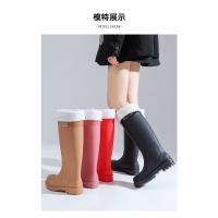 Botas de Lluvia de Tacón Alto Impermeables Zapatos de Invierno Cálido para Mujeres con Boca Ancho - details 2