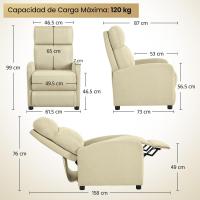Sillón de Masaje Silla Relax Butaca Sofá Ajustable de Relajación con Función Reclinable para Sala de Estar y Dormitotio Gris - details 21