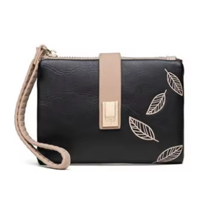 Cartera de mujer 100% piel vegana, múltiples ranuras, pequeña, suave, cómoda y dulce, corta, retro, froed, - 1