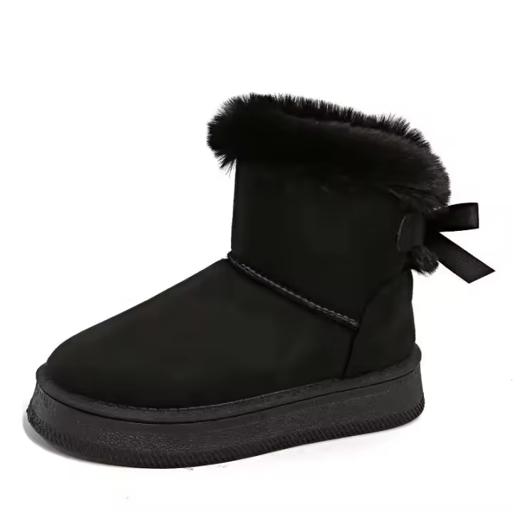 Nuevo Botas cortas de invierno de felpa de gamuza de imitación para mujer, zapatos de marca con diseño de zapatos, alta calidad, nieve, precio bajo, 2025 - 1