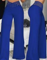 Pantalones de camping con temperamento de cinturón hueco para mujer, cintura alta, pantalones casuales de pierna ancha - details 7