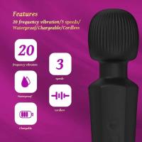 20 velocidades USB ODM inalámbrico inalámbrico personal poderoso masajero portátil cuello trasero cuerpo grande AV varilla vibrador masaje - details 3