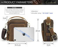 Bolso de hombro pequeño para hombre, bandolera de piel auténtica para iPad de 8,3 pulgadas, Bolso Mini de diseñador Vintage, nuevo - details 3