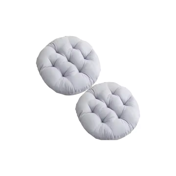 Cojines de Silla de Asiento de Tatami Gruesos Almohada de Piso de Comedor de Patio Gris Claro - 1