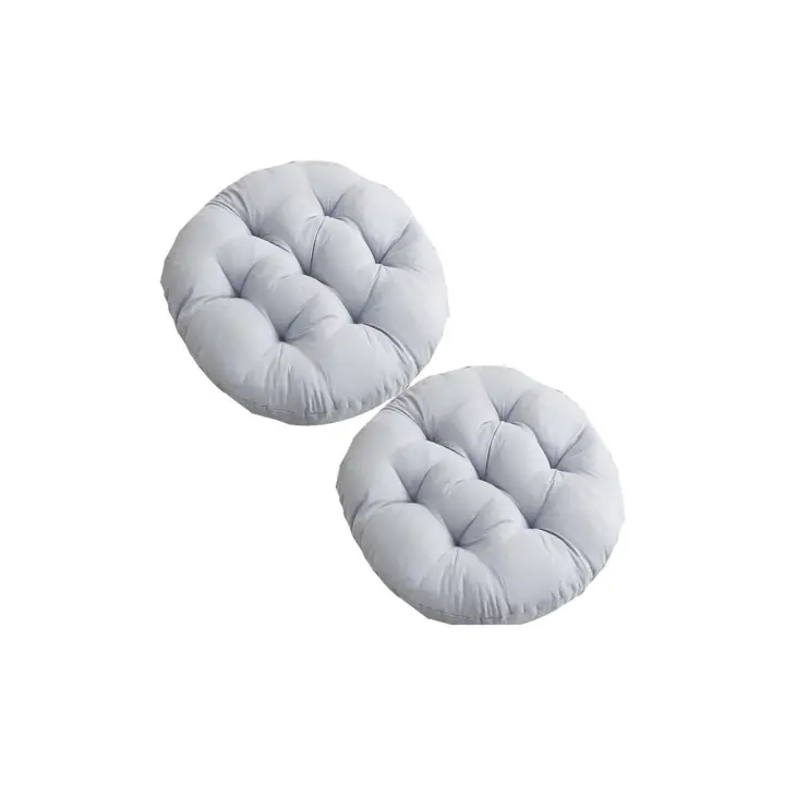 Cojines de Silla de Asiento de Tatami Gruesos Almohada de Piso de Comedor de Patio Gris Claro - 1