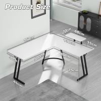 Mesa de Juego en Forma de L 130x130cm Soporte para Monitor Soporte para Auriculares - details 24