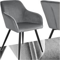 Silla Tapizada en Terciopelo, Sillas de Comedor Ergonómicas y Versátiles, Gran Estabilidad y Capacidad de Carga, Sillas Cocina Elegante - 1 Silla Gris/Negro - details 0