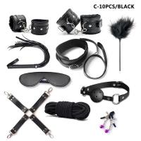 Leten-Kits de Bondage para mujeres, esposas, mordaza, látigo, pinzas para pezones, juguetes eróticos para mujeres, parejas, tienda sexual para adultos, tapón Anal, cola - details 8