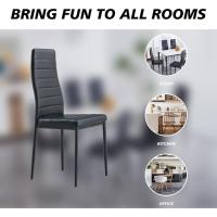 6 Sillas de Comedor, Sillas de Comedor Modernas, Asiento Grueso Acolchado, Respaldo Juego de Sillas de Cocina (Negro) - details 4