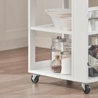 Cocina con 3 Estantes 1 Cajón y 4 Ruedas Carrito de Servir Multiusos 50 x 37 x 86 cm Blanco ES - details 2