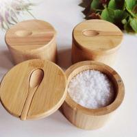 Tarro de especias de madera con tapa, botella de sal, cuchara, tarro de condimento de bambú, accesorios de cocina - details 1