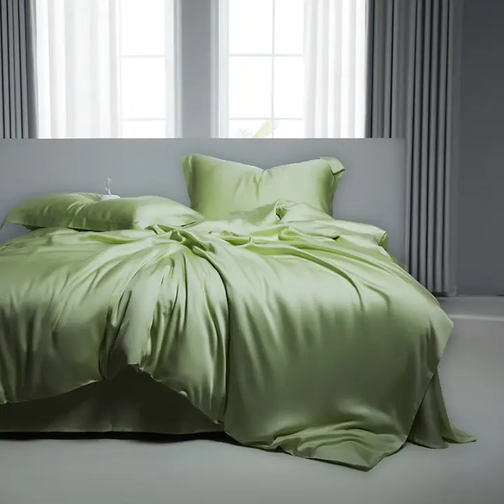 Juego de Ropa de Cama de Alta Calidad Tencel Lyocell Color Sólido, Sencillo, para Cama de Rey - 1