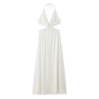 Vestido playero elegante con cuello halter en V profundo para mujer, estilo personalizado, nuevo. - details 1