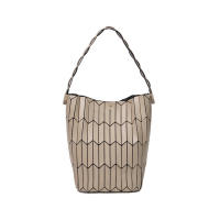 Nuevo bolso de cesta de verduras con diamantes geométricos, bolso de cubo de color de contraste de moda, bolso versátil para mujer. - details 10