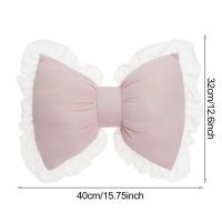 Almohada de soporte para sofá con forma de lazo de regalo, borde de encaje, cojín trasero INS, volantes, almohada transpirable para decoración de habitación para sala de estar - details 0