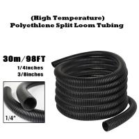 30M 1/4 "3/8" conducto de telar de alambre dividido protector tubo de manga de Cable corrugado de aislamiento de Color negro de polietileno - details 0