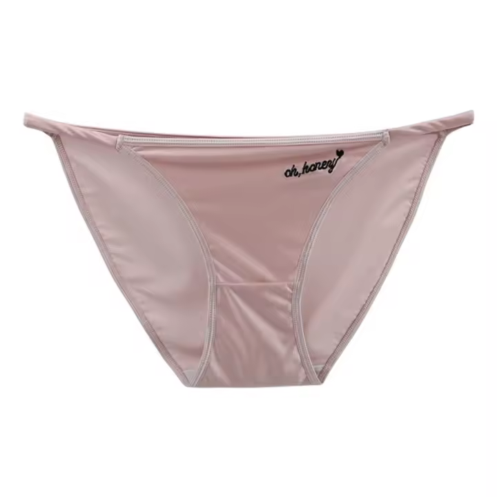 Ropa interior transpirable de Color sólido con tirantes finos para niñas y mujeres, bragas para mujeres, ropa interior sin costuras, ropa interior con estampado de letras - 1