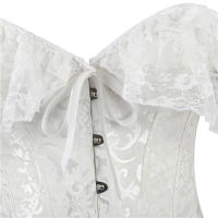 Vintage jacquard encaje manga de una línea hombro fajas vestido de novia match-up corsé corte europeo y americano - details 5